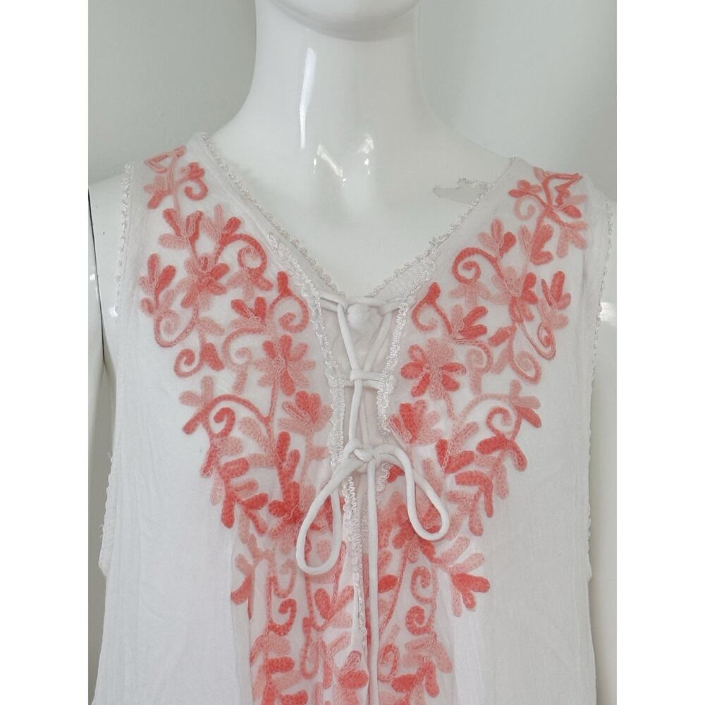 Women’s Dress Embroidered Tie Dye Asymmetrical Boho Hippie Sleeveless One Size - Picture 5 of 13